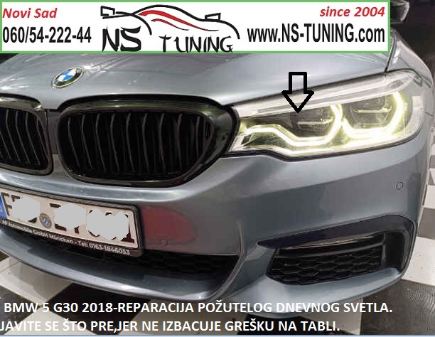 bmw g30 2017 2018 2019 servis farova led far pozutelo dnevno svetlo led reparacija novi sad srbija
